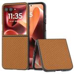 For Motorola Razr 60 Ultra Carbon Fiber Texture Protective Phone Case(Light Brown)