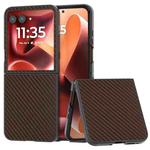 For Motorola Razr 60 Ultra Carbon Fiber Texture Protective Phone Case(Dark Brown)