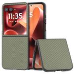For Motorola Razr 60 Ultra Carbon Fiber Texture Protective Phone Case(Green)
