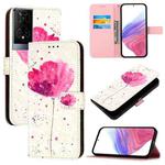 For TCL 50 XE 5G 3D Painting Horizontal Flip Leather Phone Case(Flower)