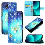 For TCL 201 3D Painting Horizontal Flip Leather Phone Case(Golden Butterfly)