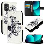 For TCL 306 3D Painting Horizontal Flip Leather Phone Case(Skull)