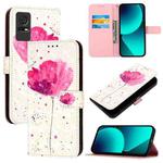 For TCL 405 / 406 / 408 3D Painting Horizontal Flip Leather Phone Case(Flower)