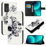 For TCL 501 3D Painting Horizontal Flip Leather Phone Case(Skull)