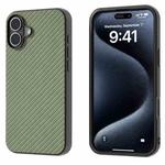 For iPhone 16 Plus Carbon Fiber Texture Protective Phone Case(Green)