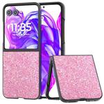 For Motorola Razr 50 Ultra Glitter Powder Shockproof Phone Case(Purple Pink)