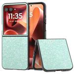 For Motorola Razr 60 Ultra Black Frame Colorful Glitter Phone Case(Light Green)