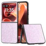 For Motorola Razr 60 Ultra Black Frame Colorful Glitter Phone Case(Glitter Pink)