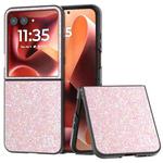 For Motorola Razr 60 Ultra Black Frame Colorful Glitter Phone Case(Pink)