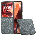 For Motorola Razr 60 Ultra Black Frame Colorful Glitter Phone Case(Black Green)