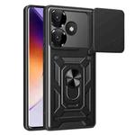 For Xiaomi Poco F6 Sliding Camera Cover Design TPU Hybrid PC Phone Case(Black)