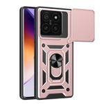 For Xiaomi 14T Pro 5G Sliding Camera Cover Design TPU Hybrid PC Phone Case(Rose Gold)