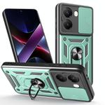 For Xiaomi Poco X7 Pro 5G Global Sliding Camera Cover Design TPU Hybrid PC Phone Case(Mint Green)