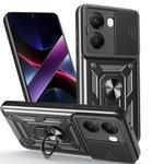 For Xiaomi Poco X7 Pro 5G Global Sliding Camera Cover Design TPU Hybrid PC Phone Case(Black)