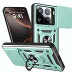 For Xiaomi 15 Pro Sliding Camera Cover Design TPU Hybrid PC Phone Case(Mint Green)