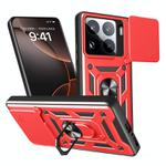 For Xiaomi 15 Pro Sliding Camera Cover Design TPU Hybrid PC Phone Case(Red)