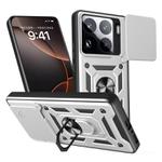 For Xiaomi 15 Pro Sliding Camera Cover Design TPU Hybrid PC Phone Case(Silver)