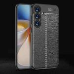 For Samsung Galaxy S25 5G Litchi Texture Shockproof TPU Phone Case(Black)