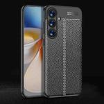For Samsung Galaxy S25+ 5G Litchi Texture Shockproof TPU Phone Case(Black)