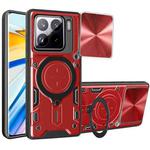 For Xiaomi 15 CD Texture Sliding Camshield Magnetic Holder Phone Case(Red)