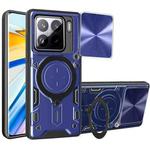 For Xiaomi 15 CD Texture Sliding Camshield Magnetic Holder Phone Case(Blue)