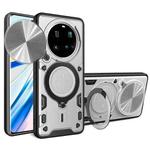 For Xiaomi 15 Ultra CD Texture Sliding Camshield Magnetic Holder Phone Case(Silver)