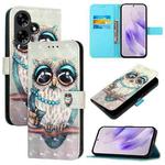 For Infinix Hot 30i 3D Painting Horizontal Flip Leather Phone Case(Grey Owl)