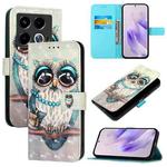 For Infinix Note 40 3D Painting Horizontal Flip Leather Phone Case(Grey Owl)