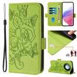 For Honor X9c Smart 5G Embossed Rose RFID Anti-theft Leather Phone Case(Green)