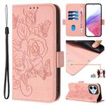 For Honor 400 Lite Embossed Rose RFID Anti-theft Leather Phone Case(Pink)
