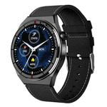 1.3 inch Leather Band IP68 Waterproof Smart Watch Support Bluetooth Call(Black)