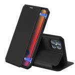 For iPhone 12 Pro Max DUX DUCIS Skin X Series PU + TPU Horizontal Flip Leather Case with Holder & Card Slots(Black)