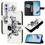 For OnePlus 9 3D Painting Horizontal Flip Leather Phone Case(Skull)