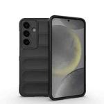 For Samsung Galaxy S25 5G Magic Shield TPU + Flannel Phone Case(Black)
