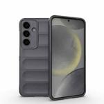 For Samsung Galaxy S25 5G Magic Shield TPU + Flannel Phone Case(Dark Grey)