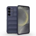 For Samsung Galaxy S25 5G Magic Shield TPU + Flannel Phone Case(Dark Blue)
