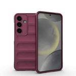 For Samsung Galaxy S25 5G Magic Shield TPU + Flannel Phone Case(Wine Red)