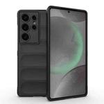 For Samsung Galaxy S25 Ultra 5G Magic Shield TPU + Flannel Phone Case(Black)