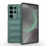 For Samsung Galaxy S25 Ultra 5G Magic Shield TPU + Flannel Phone Case(Dark Green)