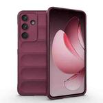 For Samsung Galaxy S25 FE 5G Magic Shield TPU + Flannel Phone Case(Wine Red)