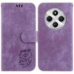 For Redmi 14C 4G Little Tiger Embossed Leather Phone Case(Purple)