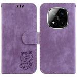 For Redmi Note 14 Pro / Note 14 Pro+ 5G Little Tiger Embossed Leather Phone Case(Purple)