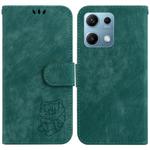 For Redmi Note 14S 4G Little Tiger Embossed Leather Phone Case(Green)