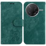 For Redmi K80 / K80 Pro / Xiaomi Poco F7 Pro Little Tiger Embossed Leather Phone Case(Green)