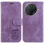 For Redmi K80 / K80 Pro / Xiaomi Poco F7 Pro Little Tiger Embossed Leather Phone Case(Purple)