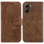 For Redmi Turbo 4 / Xiaomi Poco X7 Pro Little Tiger Embossed Leather Phone Case(Brown)