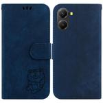 For Redmi Turbo 4 / Xiaomi Poco X7 Pro Little Tiger Embossed Leather Phone Case(Dark Blue)