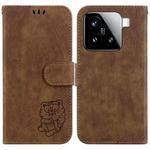 For Xiaomi 15 Little Tiger Embossed Leather Phone Case(Brown)
