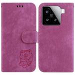 For Xiaomi 15 Little Tiger Embossed Leather Phone Case(Rose Red)
