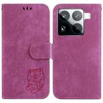 For Xiaomi 15 Pro Little Tiger Embossed Leather Phone Case(Rose Red)
